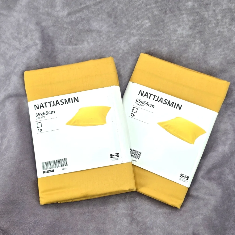 Nattjasmin Yellow Large Square Cotton Pillow Case‎ Cover 26